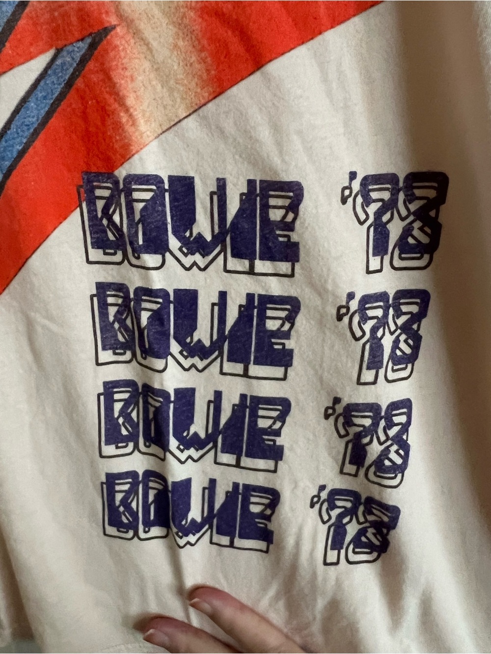 Graphic Tee in Light Peach with Orange & Blue Bolt - Picture 3 of 3